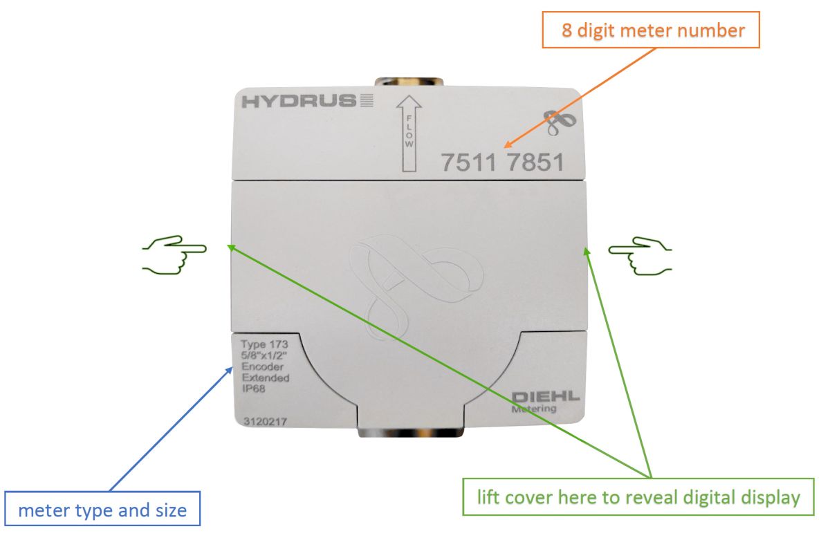 How to read the Diehl Hydrus Smart Water Meter: Protective Lid